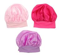 STOBAZA Bonnet de Nuit Élastique 3 Pièces Garçon et Filles Bord Large Confortable Respirant Couleurs Bonbon pour Dormir Bébé (rose Vif, Rose Clair, Violet Clair