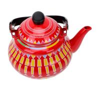 STOBAZA Bouilloire Émail Rouge Géométrique Pour Cuisinière Induction Gaz Théière Sans Sifflement Pour Cuisine Maison