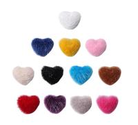 STOBAZA Boules en Peluche de Cœur pour Salon de Manucure ou Usage à Domicile 12pcs Absorption Amovible et Toucher Confortable Couleur Aléatoire pour Décoration D'ongles Diy
