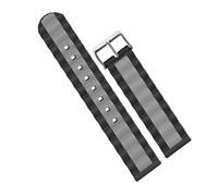 STOBAZA Bracelet Montre Silicone Respirant Souple Compatible Montre Connectée Sport Homme Femme 20mm Trois Perles Vagues Noir Gris