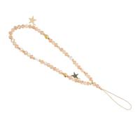 STOBAZA Bracelet Téléphone Portable en Alliage Métal Doré Chaîne à Perles et Pendentif Suspendu, Lanière Polyvalente pour Femme, pour Organiser Clés, Téléphone et Appareils Photo