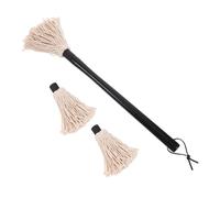 STOBAZA Brosse à Badigeonner Barbecue avec Manche Bois avec Têtes de Rechange Vadrouille à Huile Résistante pour Gril Brosse à Marinade pour Cuisson et Grillades