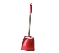 STOBAZA Brosse De Toilette Carrée en Acier Inoxydable Support - Poils Durs Nettoyage - Manche Long Ergonomique - Rangement Hygiénique Salle De Bain - Outil De Nettoyage WC Vin Rouge