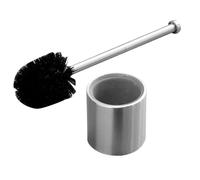 STOBAZA Brosse WC Longue à Manche en Acier Inoxydable Mat Noir Brosse Hygiénique pour Cuvette de Toilettes Support Compact Suspendu Kit Nettoyage Salle de Bain et Solide