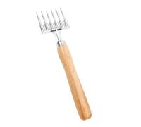 STOBAZA Broyeur à Glace Alliage Aluminium avec Manche Bois Ergonomique pour Bar Outil Multifonction pour Cocktail et Cuisine Piques à Glace à Six Dents Robustes