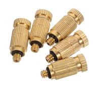 STOBAZA Buse Haute Pression en Laiton 5 Pièces de Brumisation | Pulvérisateur Extérieur, Remplacement pour Systèmes de Refroidissement, Usage en Usine et Élevage, Finition Or