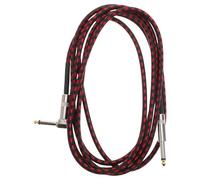 STOBAZA Câble Guitare Électrique 3 Mètres Noir et Rouge, Câble Patch 6,35 Mm à Angle Droit, de Bruit, Compatible Pédale et Instruments, Ligne Audio Flexible et Résistante