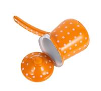 STOBAZA Cafetière Turque en Émail Rétro 1 PC Bouilloire à Café Résistante à L’Usure Grosse Capacité Jaune à Pois Blancs Récipient Polyvalent pour Thé et Café Compatible Chauffe-Plats