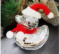 STOBAZA Canard Boule à Facettes Disco, Adorable Décoration de Noël avec Chapeau Et Écharpe, Boule à Facettes Réfléchissante de 12 Cm (5,12 Pouces) pour Une Fête Années 70/80 Ou Un Mariage.