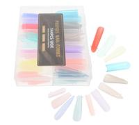 STOBAZA Capsules D’Extension D’Ongles en Gel Transparentes 144 Pcs Forme Cercueil Carrée Longue sans Papier Palette Couleurs Macarons Accessoires pour Ongles de Salon et Manucure à