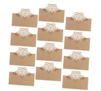 STOBAZA Cartes de Table Décoratives Ajourées en Papier 25 Pièces Couleur Ivoire Doré, Accessoires de Mariage pour Banquet et Fête, Marque-places Élégants et Résistants, Numéros