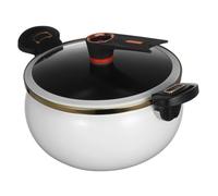 STOBAZA Casserole Céramique Émaillée avec Couvercle Micro-pression Capacité pour Mijoter Bouillir et Cuire à Feu Doux Poignée Anti-brûlure pour Soupe Ragoût et Pâtes