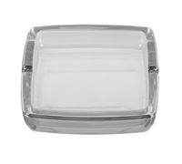 STOBAZA Cendrier Carré en Verre Transparent 10 CM Cendrier de Table Domestique pour Cigarettes Base Stable Antidérapante Design Moderne pour Maison et Bureau Nettoyage Facile