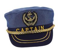 STOBAZA Chapeau de Capitaine Réglable Denim pour Adultes Casquette Marin Style Yacht pour Fêtes Cosplay et Performances Nautiques Confortable