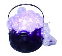 STOBAZA Chaudron Halloween à Bulles avec Lumière Décor Vintage Plastique pour Table Cuisine Set DIY Fête Intérieure Bol à Bonbons Batterie Intégrée
