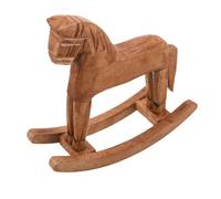 STOBAZA Cheval à Bascule Décoratif en Bois Sculpté Petite Figurine Artisanale 18,5 X 16 X 6,5 Cm Décoration de Table pour Bureau et Chambre Art du Cheval en Bois Ornement de Table