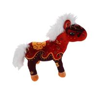 STOBAZA Chinese Zodiac Horse Plush Toy with Traditional Costume Portable Horse Doll for Spring Festival Birthday Holiday Decoration