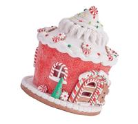 STOBAZA Christmas Resin Castle House Decoration with Soft Pastel Macaron Colors Festive Centerpiece for Fireplace Tabletop Office Outdoor Christmas Ornament Gingerbread Village Accent