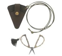 STOBAZA Ciseaux de Broderie Vintage 2,3 Pouces en Acier Inoxydable avec Manche en Alliage de Zinc et Étui en Cuir Pu, Mini et Ergonomiques pour Projets de Couture en Extérieur