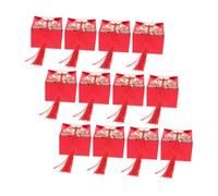 STOBAZA Coffret D'emballage Mariage Chinois en Papier Rouge avec Pompons, Boîte à Bonbons Décorative Moyenne Taille 12 Pièces, pour Fêtes et Présents Festifs