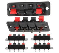 STOBAZA Connecteurs de Bornes pour Haut-parleurs Stéréo 4 Voies 6pcs en Abs et Cuivre Ressort pour Transfert de Signal, pour DIY Subwoofer Noir