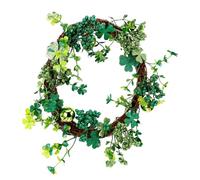 STOBAZA Couronne de Trèfle à Quatre Verte pour Porte Extérieure Décoration Solide et Pratique pour Fête Saint-Patrick Guirlande Suspendue pour Entrée Balcon et Jardin