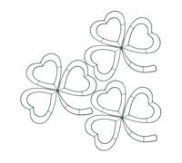 STOBAZA Couronne Décorative en Fer Forgé Trèfle à Quatre Feuilles 31x31 Cm, Lot de 3 pour Décoration Porte de Jardin Saint-Patrick, Ornements Verts pour Fête Irlandaise et