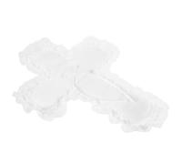 STOBAZA Coussin Porte-alliances de Croix Blanc Petit Coussin Décoratif pour Cérémonie de Mariage 1 Pièce Décoration Mariage Élégante