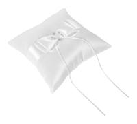 STOBAZA Coussin pour Alliances de Mariage Blanc Élégant en Polyester Nœud, Support Confortable et Protection des Bagues pour Cérémonies et Engagements