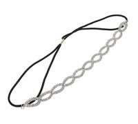 STOBAZA Cristaux Blanc Bandeau de Mariée Large et Épais, Élastique | Style Arqué Simple, Maintien Stable et Confort Prolongé, pour Photos et Cérémonies en Plein Air