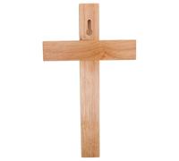STOBAZA Croix Chrétienne Murale en Bois Beige Installation Facile, Design Classique et Détails Artisanaux pour Décoration Spirituelle Environnement D'église