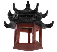 STOBAZA Décoration D'aquarium Pavillon Miniature Réaliste, Plastique Noir | Ornement de Paysage, Pose Facile et Légère, Style Concis pour Bureau, Extérieur et Bonsaï