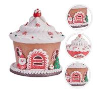 STOBAZA Décoration De Noël Château Résine avec Éclairage LED Ornement De Table pour Maison Bureau Décor