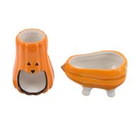 STOBAZA Distributeur D’Eau pour Hamster en Céramique Citrouille, Support | Halloween, Orange, Forme Baignoire Compacte, pour Souris et Gerbille, Maintien D’une Eau Propre et Sûre