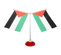 STOBAZA Drapeau de Bureau Palestine Petit avec Support Y Acier Inoxydable de Drapeaux pour Bureau et Salle de Réunion Décoration de Table Professionnelle
