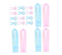 STOBAZA Écharpe de Maternité Satinée avec Badges Bleus et Roses Ceinture Grossesse pour Shower Gender Reveal et Photos Souvenirs Ensemble Cadeau Polyvalent pour Futures