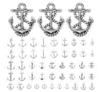 STOBAZA Ensemble de 50 Pendentifs Ancre en Alliage pour Porte-Clés, Accessoires de Bricolage Charme Nautique et Roue de Navire, Fournitures de Loisirs Créatifs