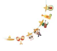 STOBAZA Ensemble de Drapeaux Mexicains Suspendus 1 Pièce, Bannière de Fête Fiesta Colorée en Tissu Léger, Décorations Suspendues pour Carnaval, Jardin, Anniversaire et Événements à Thème