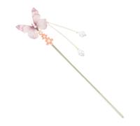 STOBAZA Épingle à Cheveux Chinoise Colorée avec Fleur et Pompon Baguette Métallique pour Cheveux Longs Accessoire de Coiffure Féminin Élégant