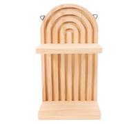 STOBAZA Étagère Murale Bohème Double Couche en Bois De Pin Naturel Polyvalente pour Chambre D’garçon Et Filles Et Salon Décoration Intérieure Rangement Pratique