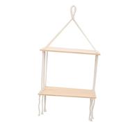 STOBAZA Étagère Murale Suspendue Corde de Coton Tressée Rangement Décoratif Deux Style pour Chambre et Salon sans Perçage et Réutilisable