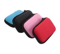 STOBAZA Étui Portable pour Cartes de Jeu et Écouteurs, Boîte de Rangement Zippée EVA, Lot de 4 Pièces Multicolore, pour Organiser Câbles et Petits Accessoires en Déplacement