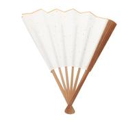 STOBAZA Éventail Pliant à Main Antique En Papier De Riz Blanc, Bambou Naturel, Ventilateur Léger Et Portable, Usage Quotidien, Spectacle, Calligraphie Artistique,