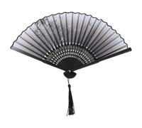 STOBAZA Éventails Pliants Faits la Main en Bois et Tissu, Décorations Murales Uniques pour Camping et Photographie, Style Chinois Classique Élégant et Créatif