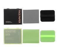 STOBAZA Feuilles Matifiantes Visage 400 Pcs avec Miroir Compact et Houppette Papier Absorbant Charbon de Bambou et Extrait de Thé Étui Portable pour Contrôle du Sébum en Voyage et