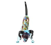 STOBAZA Figurine Chien Verre Décorative Bleue Modèle Réaliste pour Bureau et Chambre Ornement Animalier Charmant et Cadeau Anniversaire pour Garçon Fille