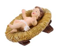 STOBAZA Figurine Enfant Divin Résine pour Crèche de Noël Sculpture Religieuse Peinte Main Décoration Spirituelle pour Maison Église et Bureau Cadeau Significatif