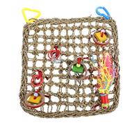 STOBAZA Filet d'escalade Naturel pour Oiseaux et Perroquets Hamac Résistant aux Morsures en Herbe et Plastique pour Cage et Jeu