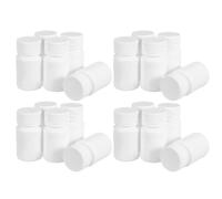 STOBAZA Flacon de Laboratoire en Plastique Opaque 50 Pièces Blanc 20ml Bouchon à Vis Étanche et Joint en Silicone, pour Rangement D'échantillons en Pharmacie Maison