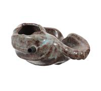 STOBAZA Fontaine Pot Céramique avec Cascade Décorative Fontaine de Table Compacte à Circulation Eau Accessoire pour Aquarium Betta pour Jardin Intérieur et Extérieur